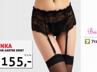 Aktuální akce - Krajková podvazková sukýnka Garter Skirt - Černá se slevou 38%